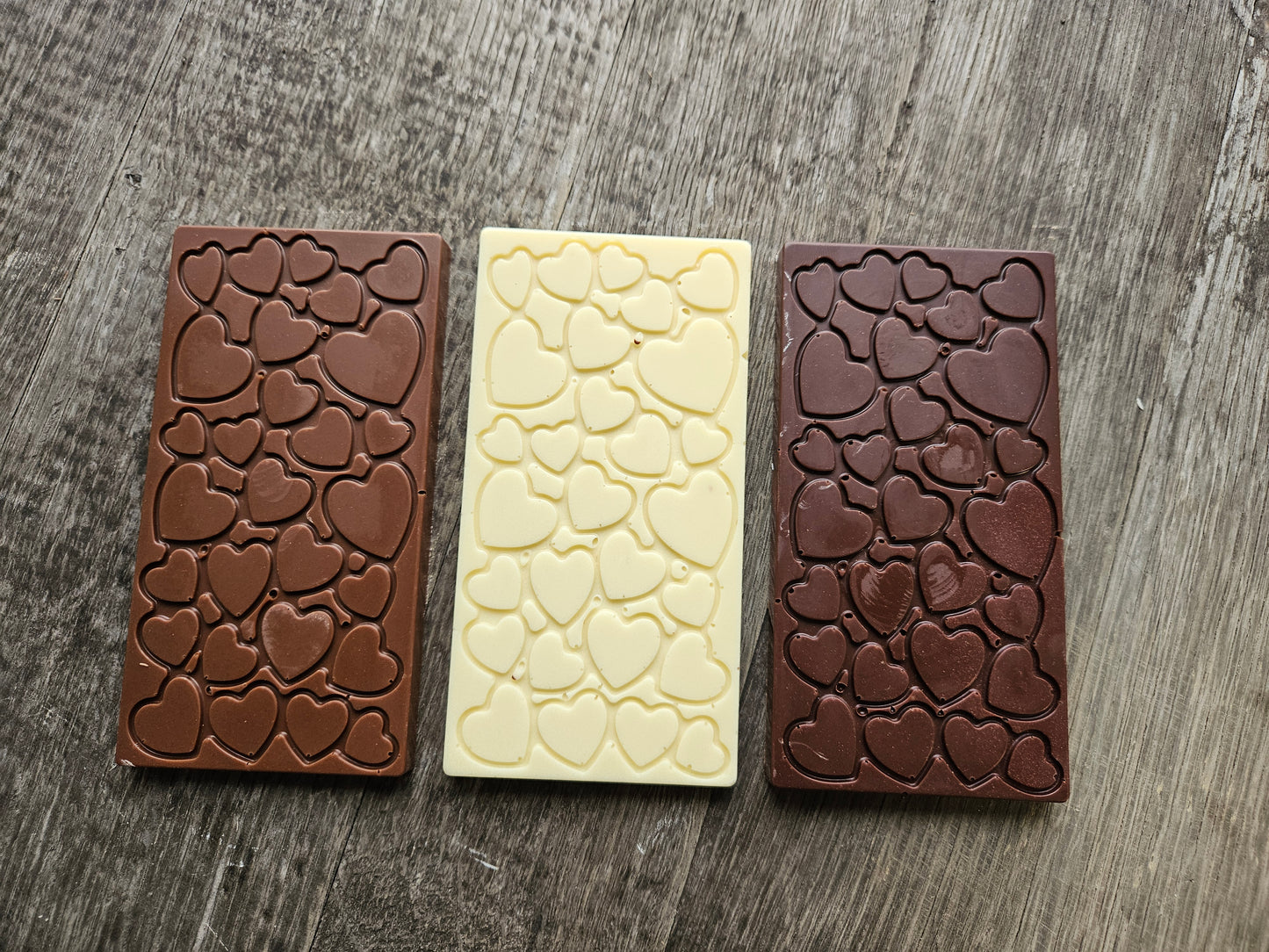 Trio chocoladereep harten
