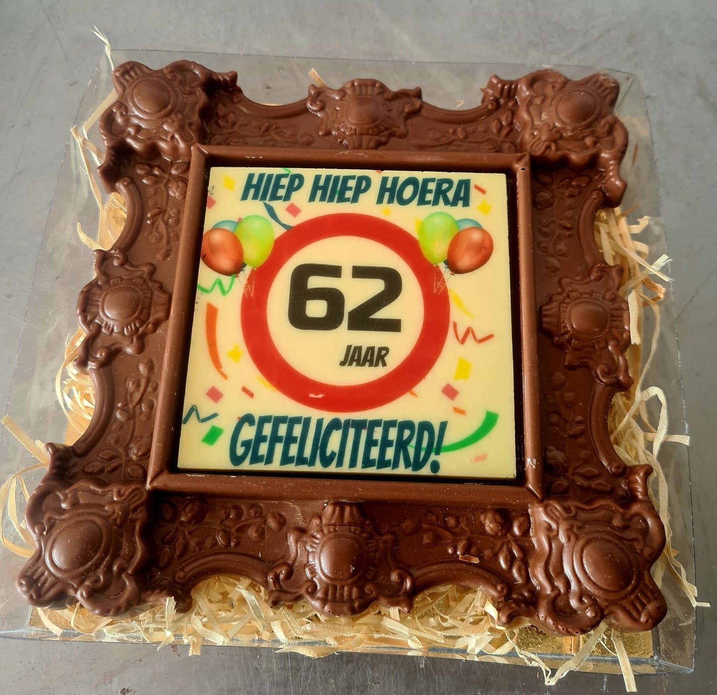 Fotolijstje van chocolade met eigen foto