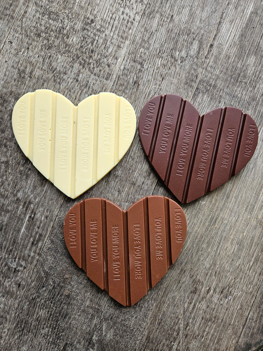 Trio chocoladereep hartvorm